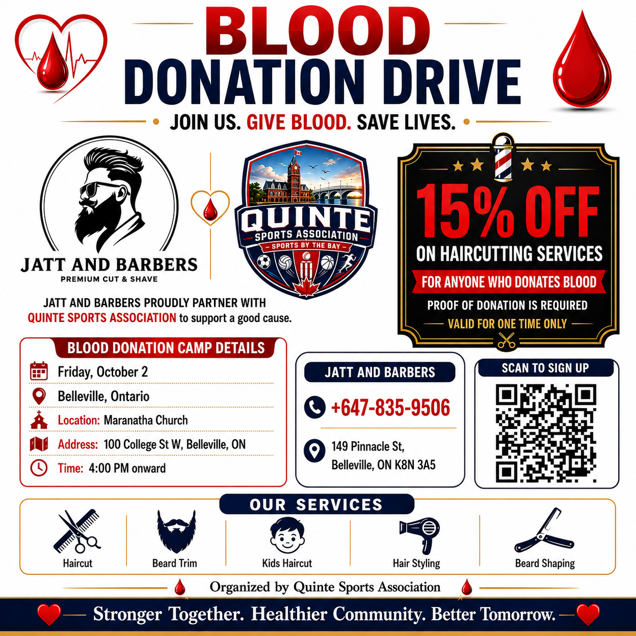 Jatt and Barbers Partners with QSA Blood Donation Camp — 15% Off Haircutting Services for Donors