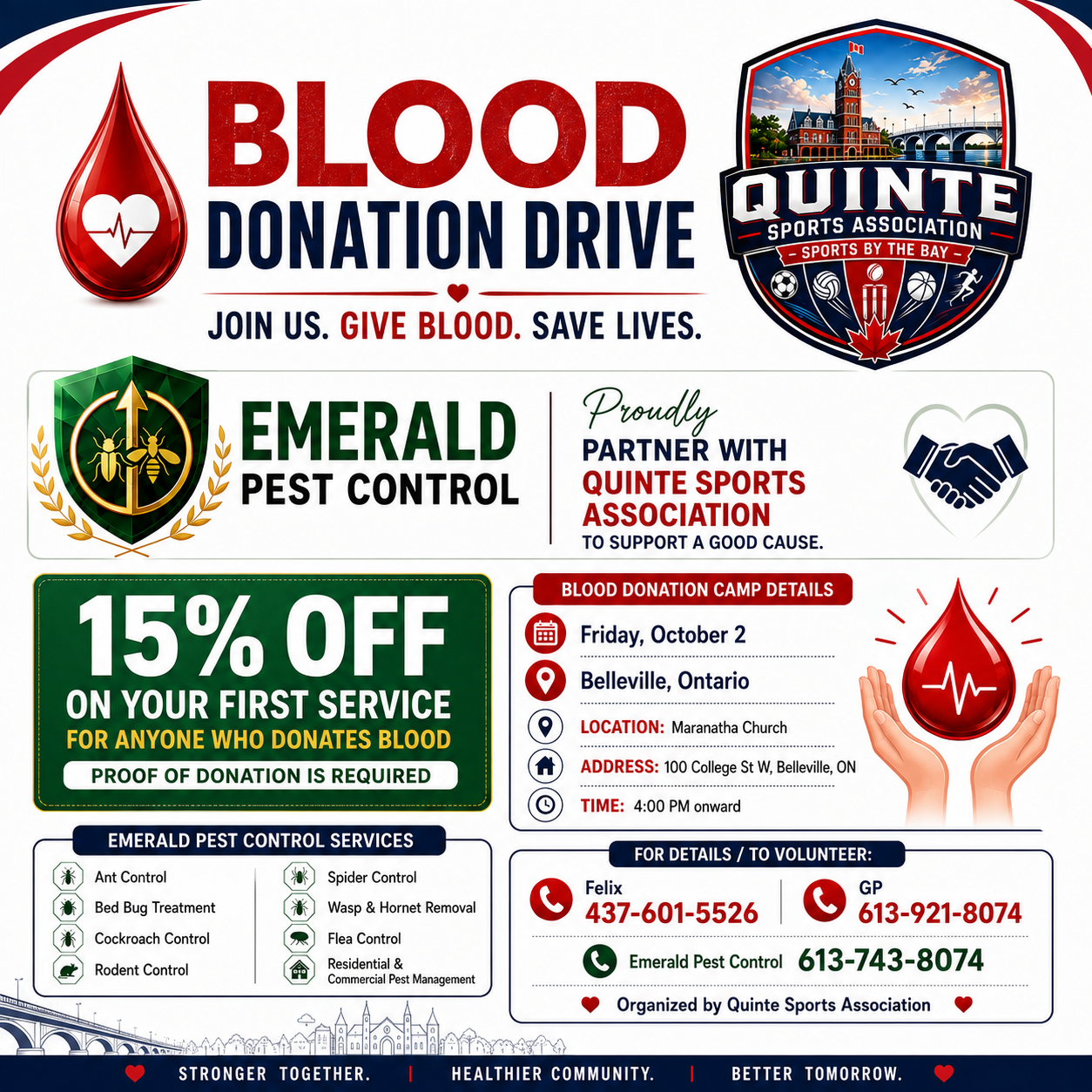 Emerald Pest Control Joins the QSA Blood Donation Camp — 15% Off Your First Service for Donors